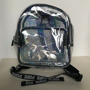 Victoria’s Secret Pink Clear Sparkle Mini Backpack